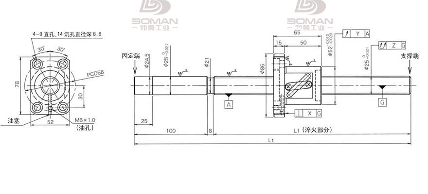 KURODA GG2510DS-BALR-1020A 黑田丝杆替换尺寸图片视频
