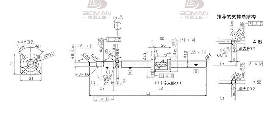 KURODA GP1002DS-EAFR-0320B-C3F hcnc黑田精工丝杆