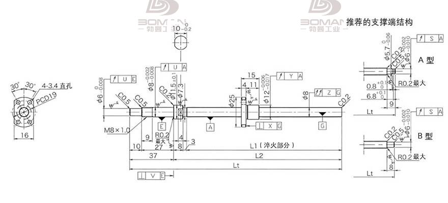 KURODA DP0801JS-HDNR-0180B-C3S 黑田精工丝杆怎么安装