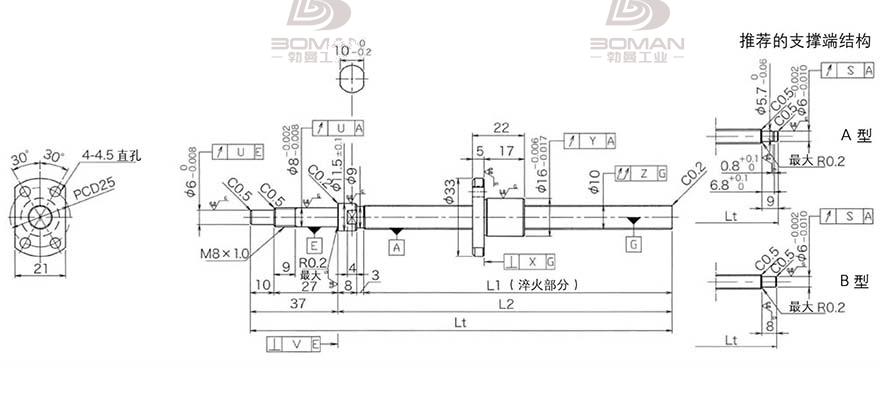 KURODA DP1002JS-HDNR-0320B-C3F 日本黑田丝杆是什么材料