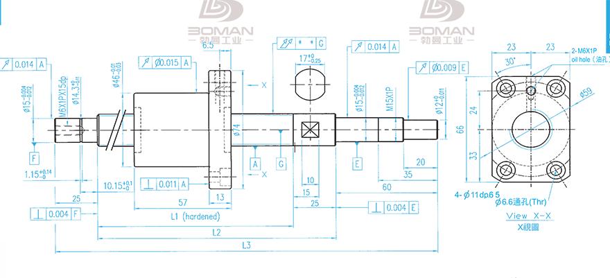 TBI XSVR02010B1DGC5-899-P1 TBI丝杆安装尺寸
